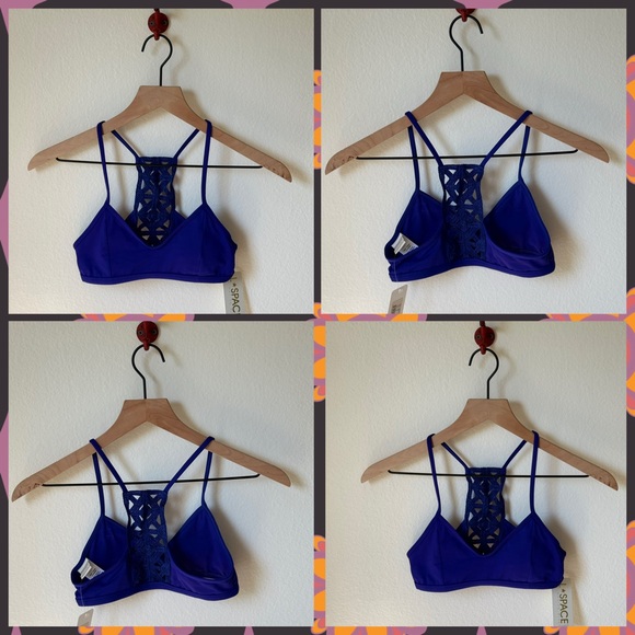L*Space Purple Crochet Back Bathing Suit Top, Size Extra Small, NWT - Picture 1 of 6
